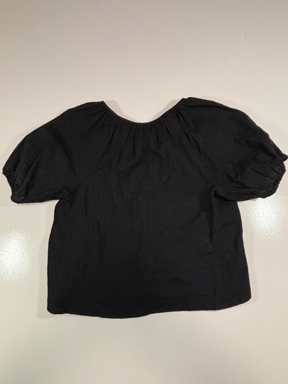 Womens Abercrombie & Fitch Black Boho Puff Sleeve Top Size XS